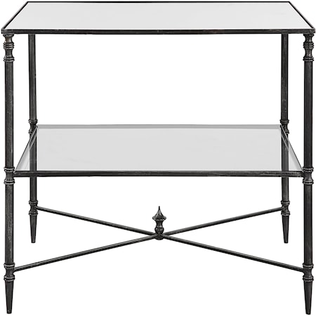 Henzler Mirrored Steel Lamp Table