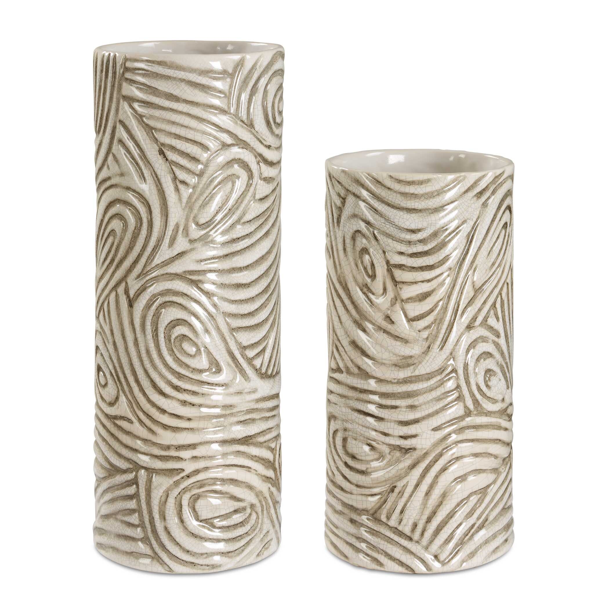 Timber Swirl Earth Tone Vases
