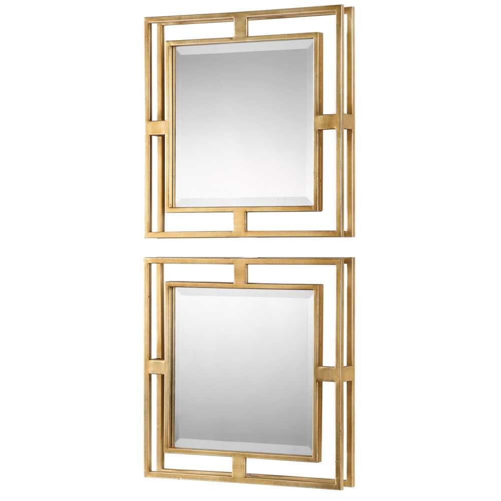 Allick Gold Square Mirrors (Set of 2)