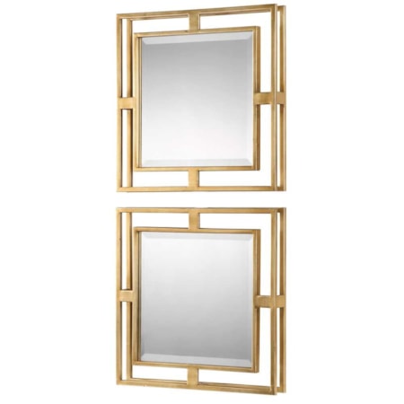 Allick Gold Square Mirrors (Set of 2)