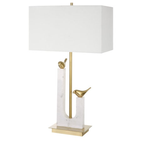 Table Lamp with Brass Plated Iron Base