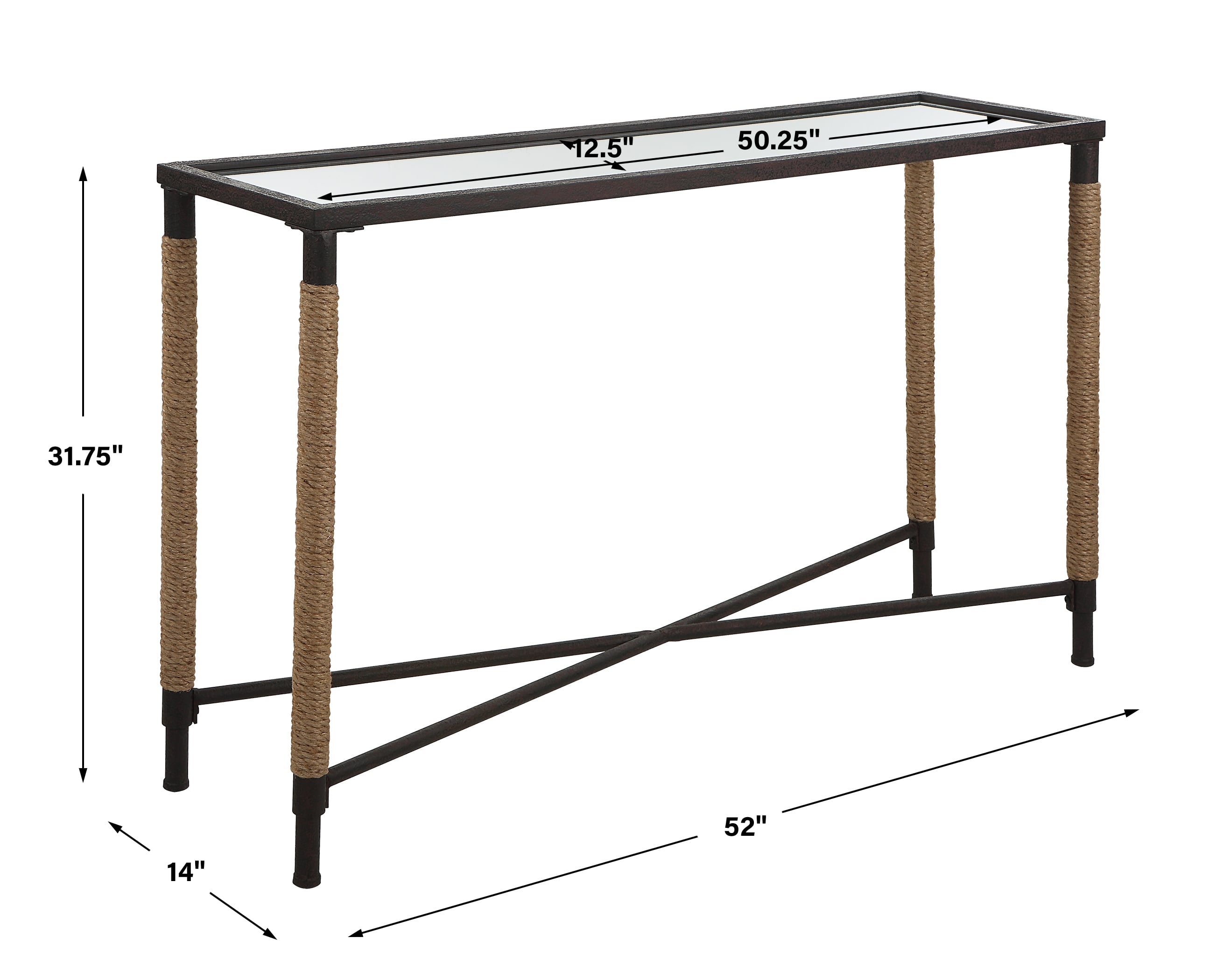 Uttermost Braddock Console Table with Glass Top