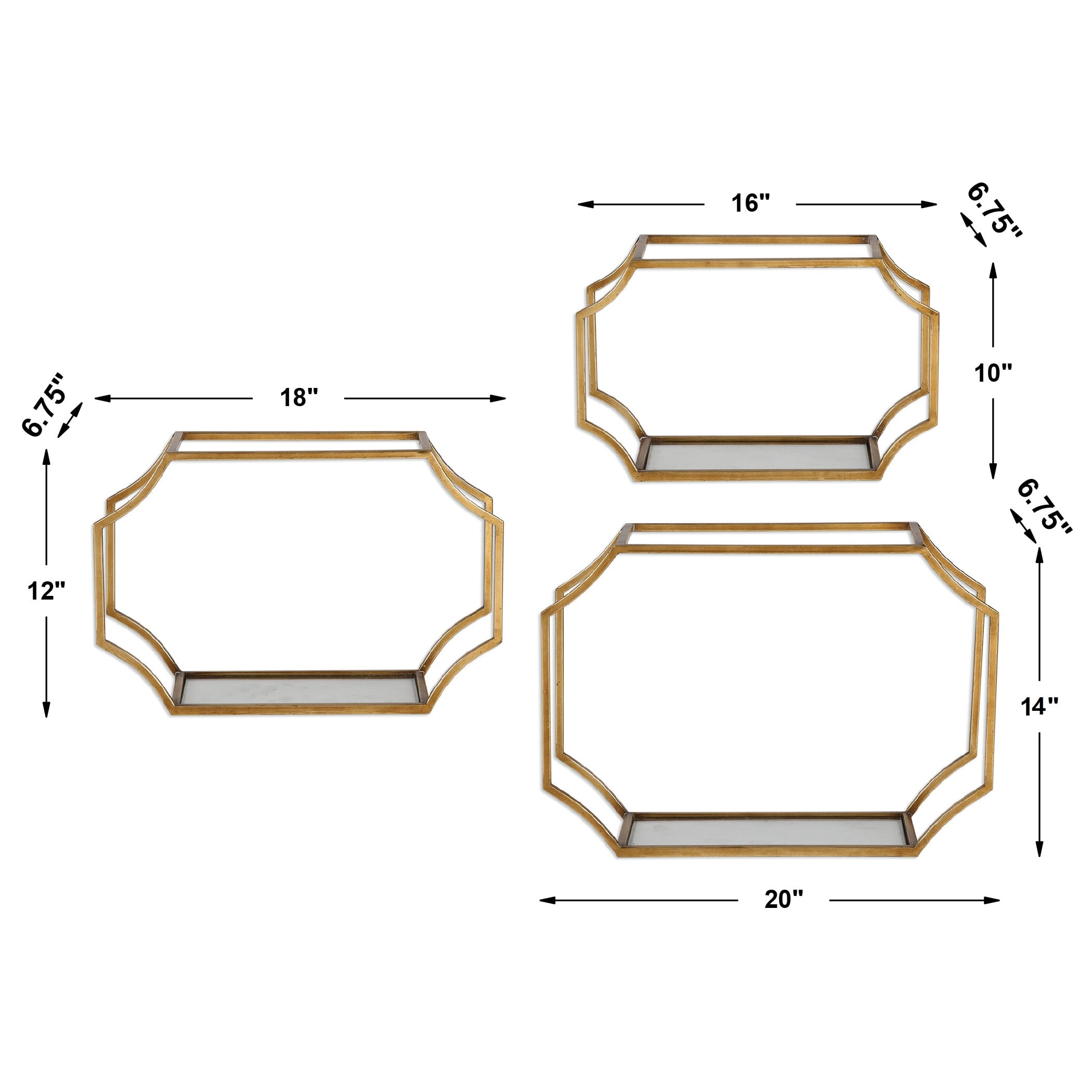 Uttermost Alternative Wall Decor Lindee Wall Shelves (Set of 3)