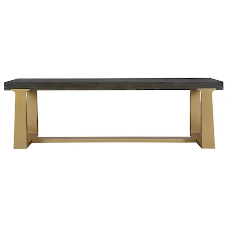 Voyage Brass And Wood Bench