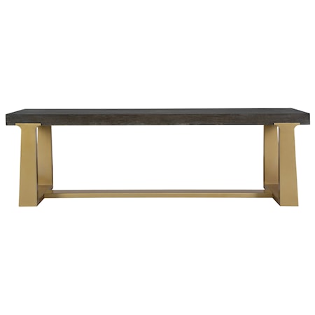 Voyage Brass And Wood Bench