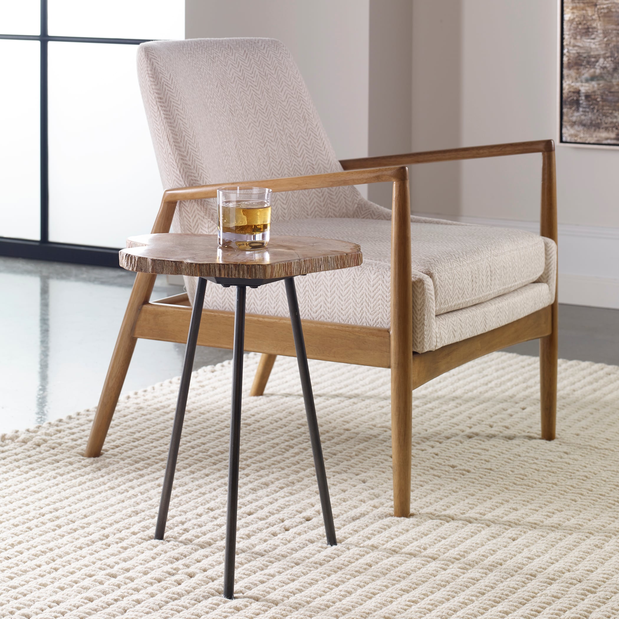 Uttermost Accent Furniture - Occasional Tables Mircea Petrified Wood Accent Table