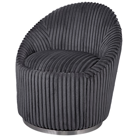 Crue Gray Fabric Swivel Chair