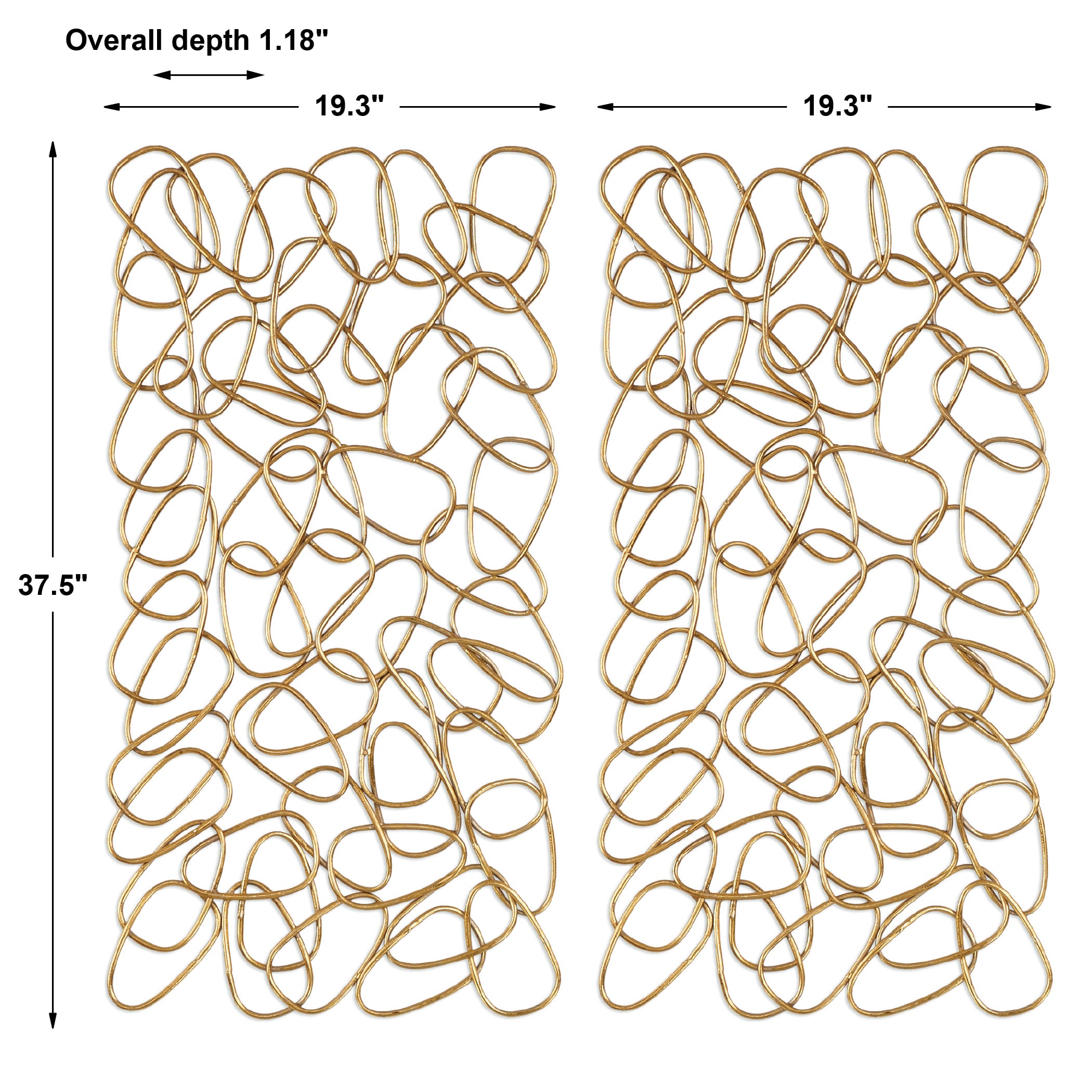 In the Loop Gold Wall Art Set of 2