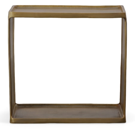 Antique Brass Side Table with Open Center