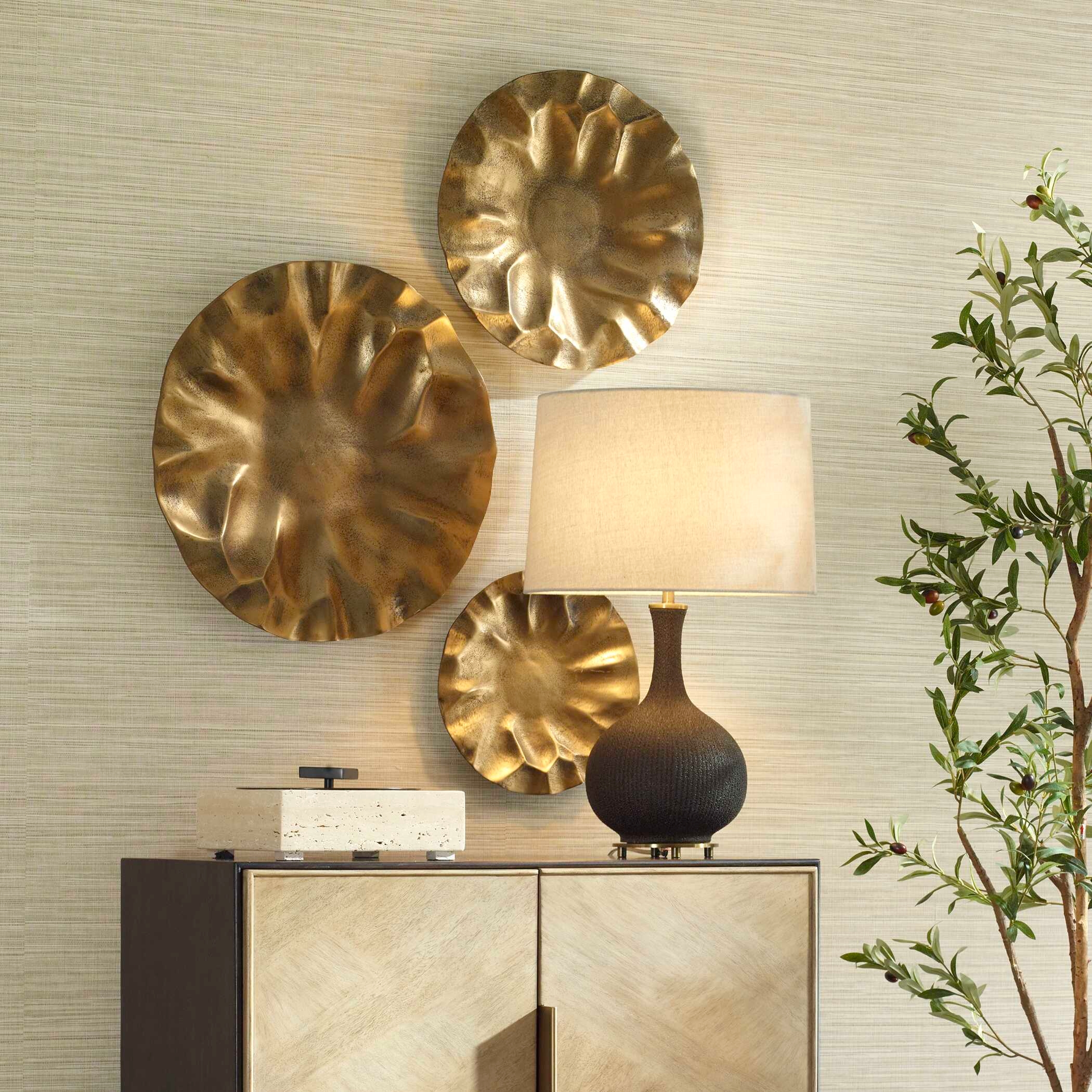 Uttermost Peonia Peonia Outdoor Gold Wall Art
