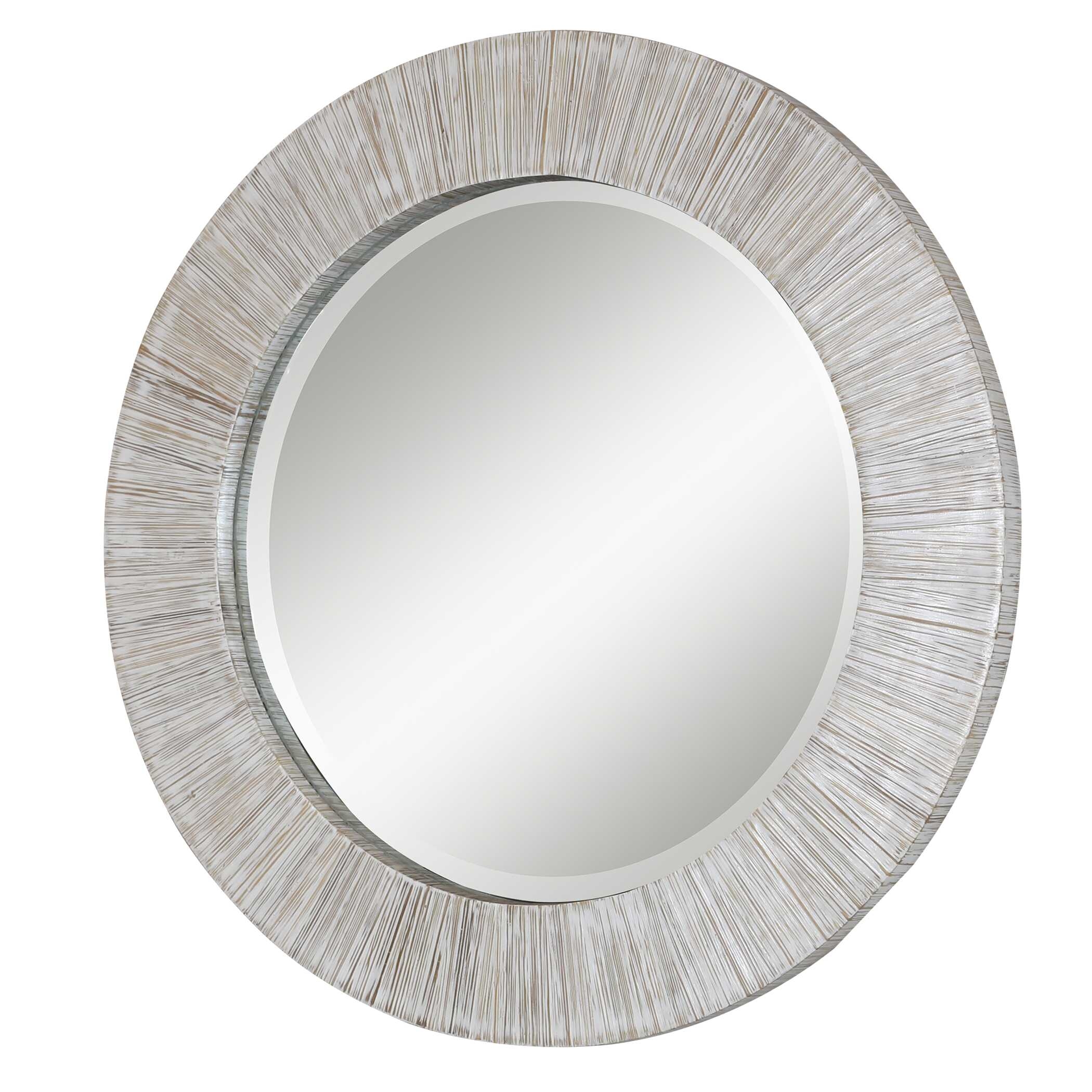 Uttermost Repose Repose Whitewash Round Mirror