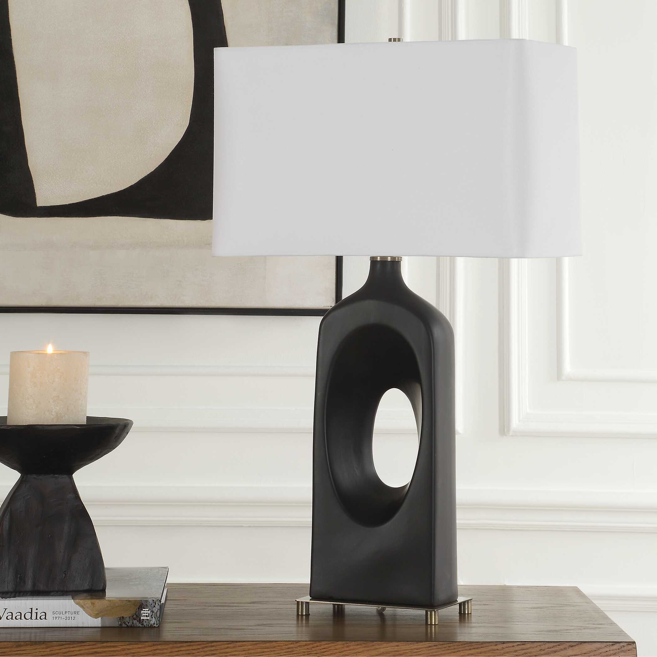Uttermost Void Void Matte Black Table Lamp