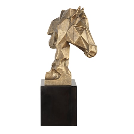 Chiseled Horse Bust Sculpture