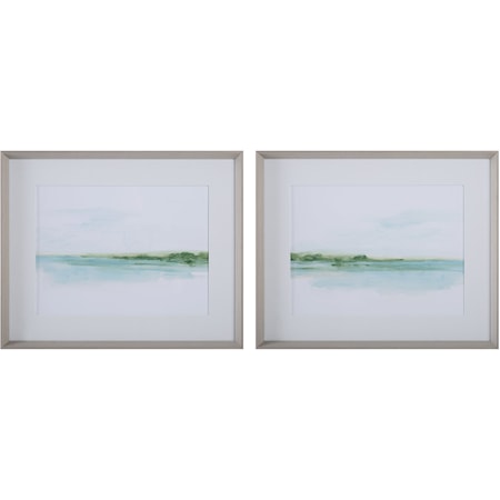 Green Ribbon Coast Framed Prints Set/2