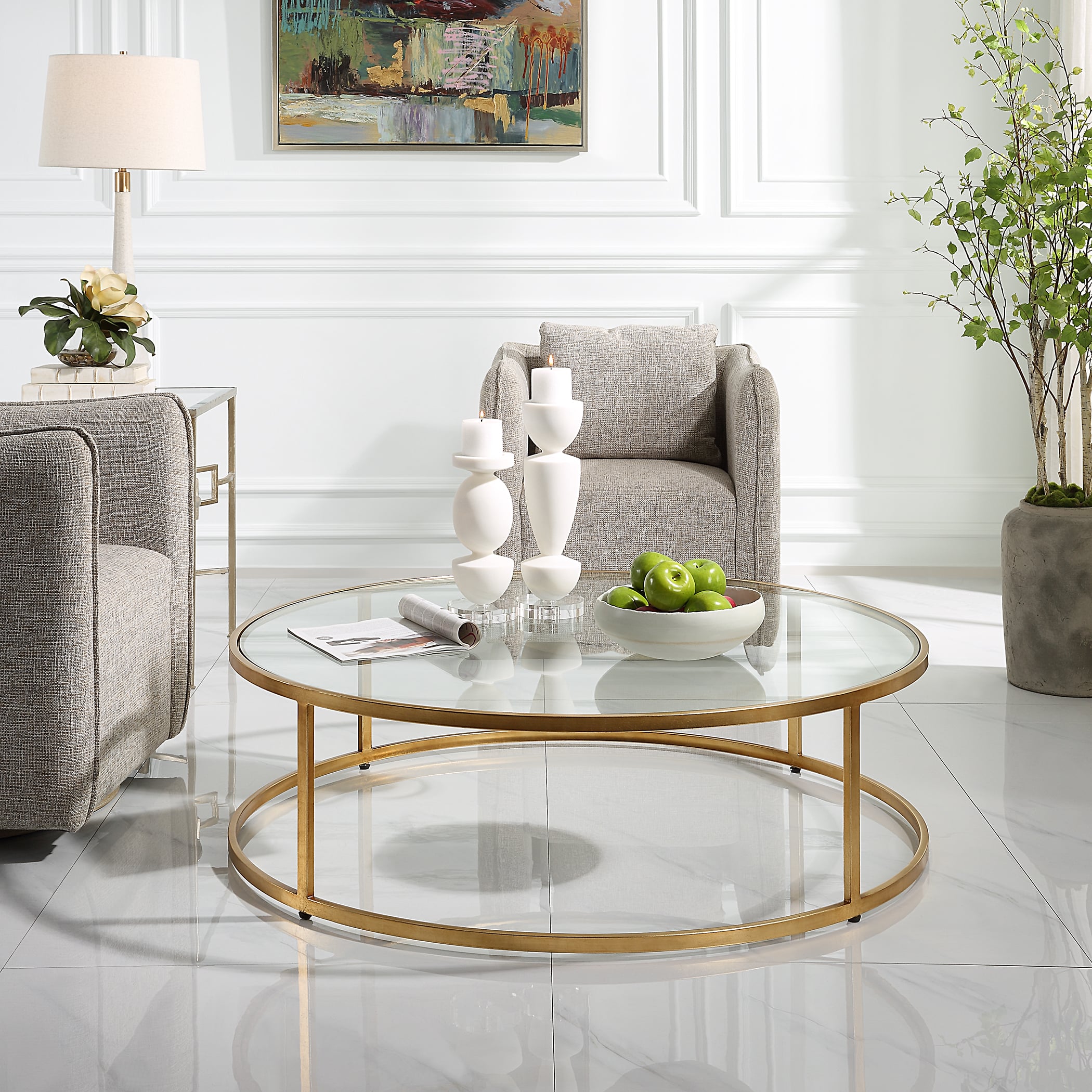 Uttermost Radius Radius Modern Circular Coffee Table