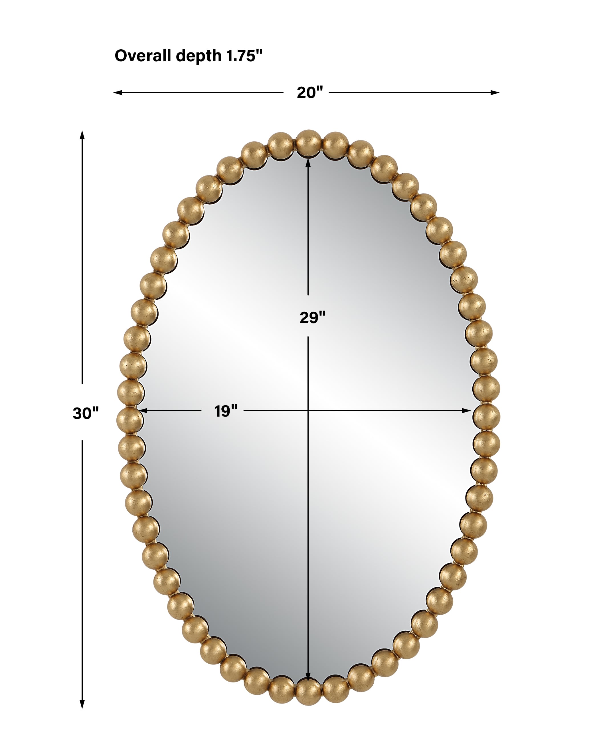 Uttermost Serna Oval Wall Mirror with Gold Mirror Trim