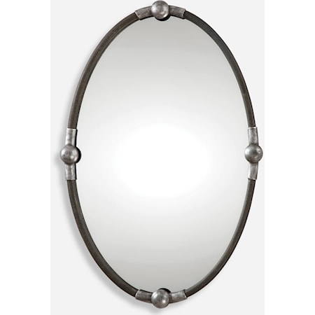 Carrick Black Oval Mirror