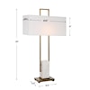 Uttermost Column White Marble Table Lamp