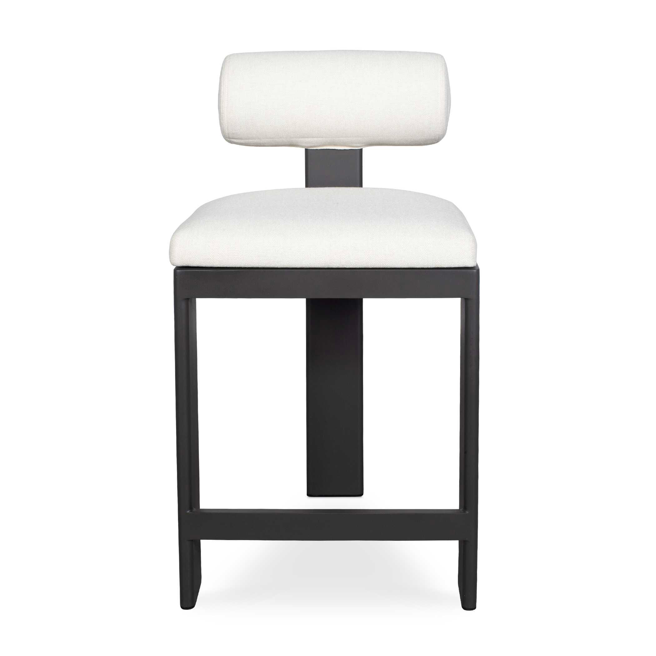Bolster Back White Outdoor Counter Stool