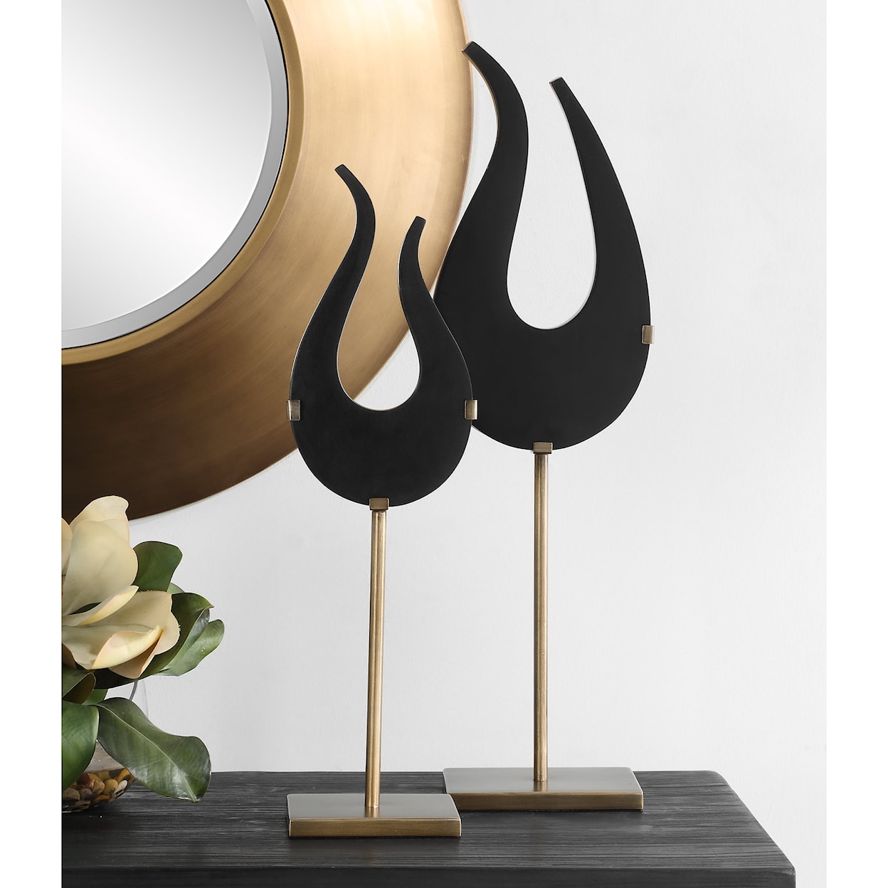 Uttermost Black Black Flame Sculptures S/2