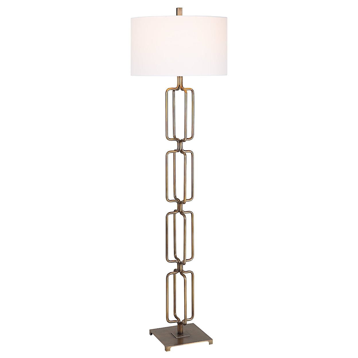 Uttermost Link Link Brushed Gold Floor Lamp