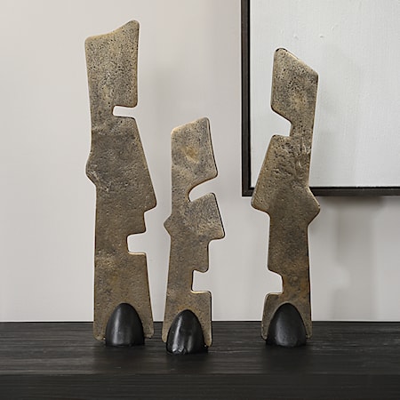 Geometric Echoes Bronze Sculptures Set/3