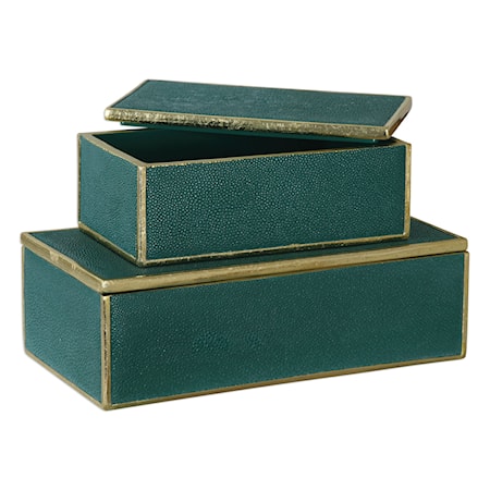 Karis Emerald Green Boxes (Set of 2)