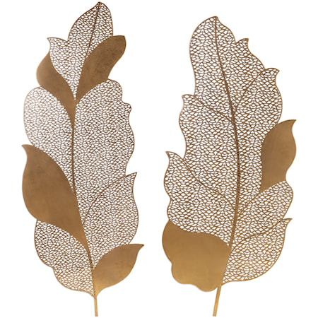 Autumn Lace Leaf Wall Art, S/2