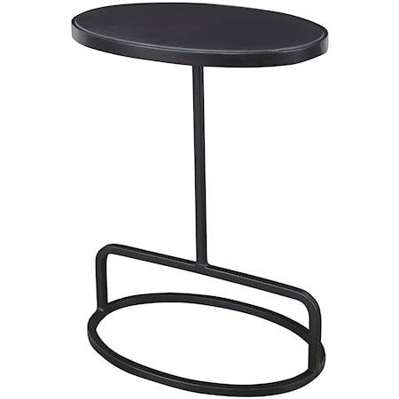 Jessenia Black Marble Accent Table