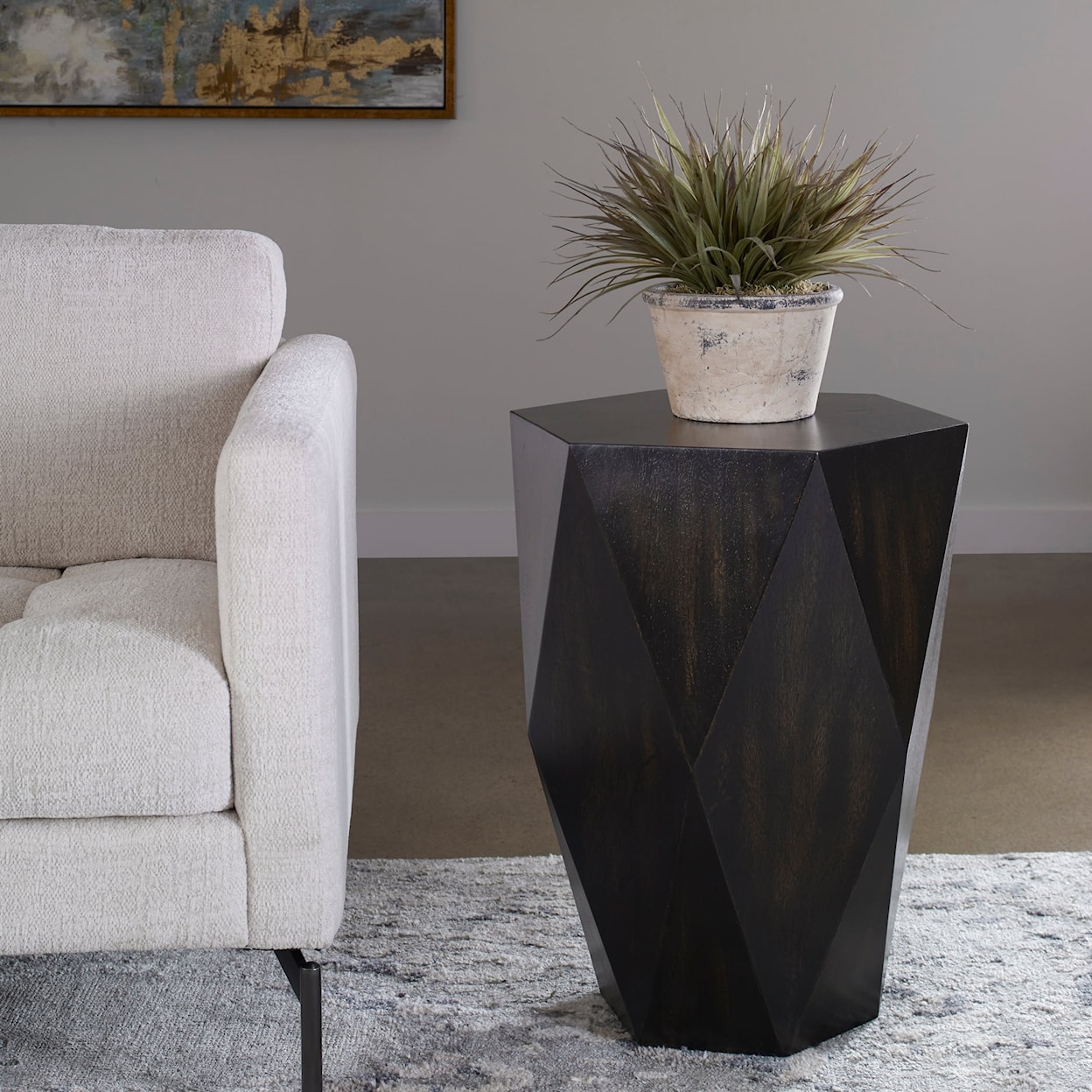 Uttermost Accent Furniture - Occasional Tables Volker Black Wooden Side Table