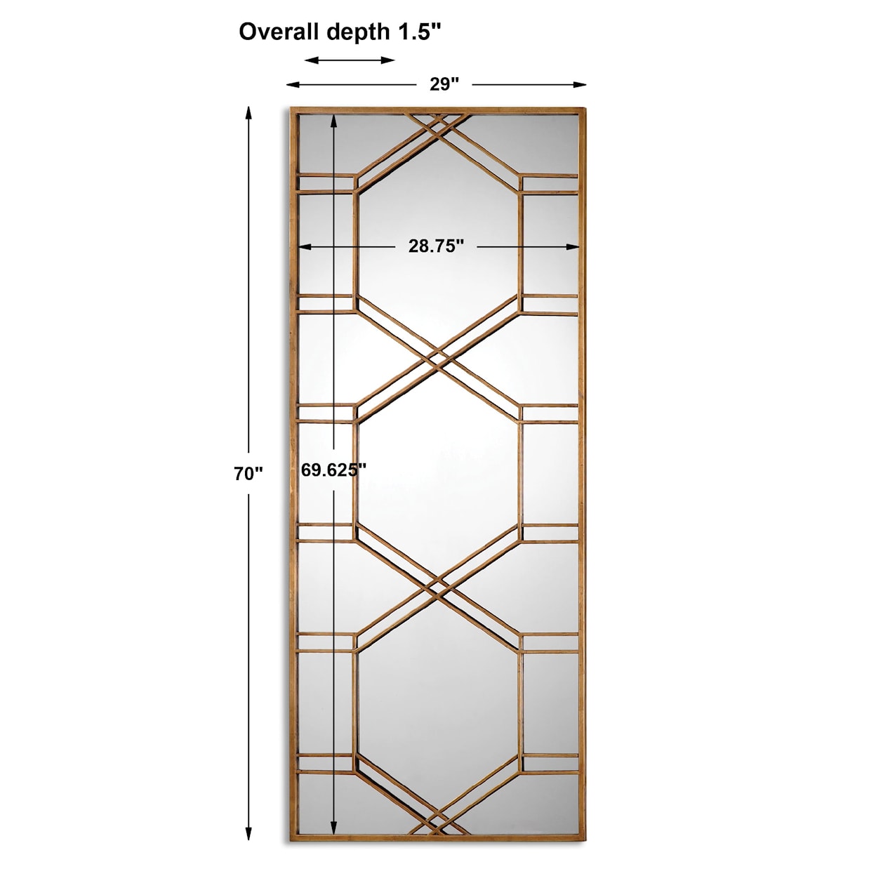 Uttermost Mirrors Kennis Gold Leaf Leaner Mirror