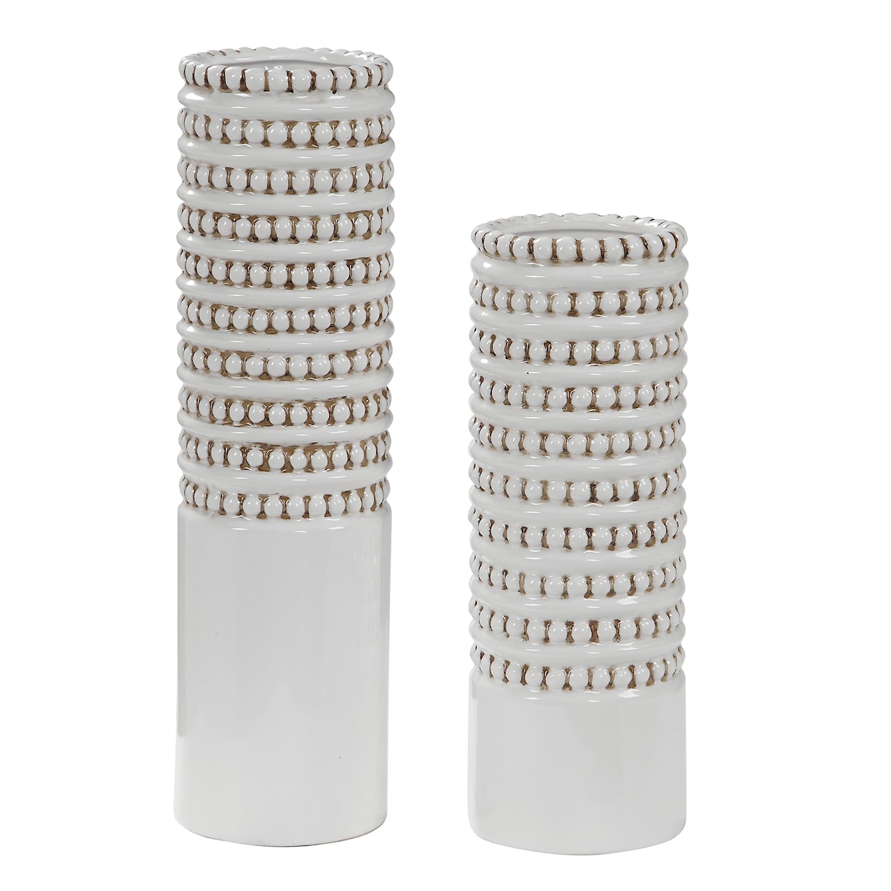 Uttermost Accessories - Vases and Urns Angelou White Vases, Set/2