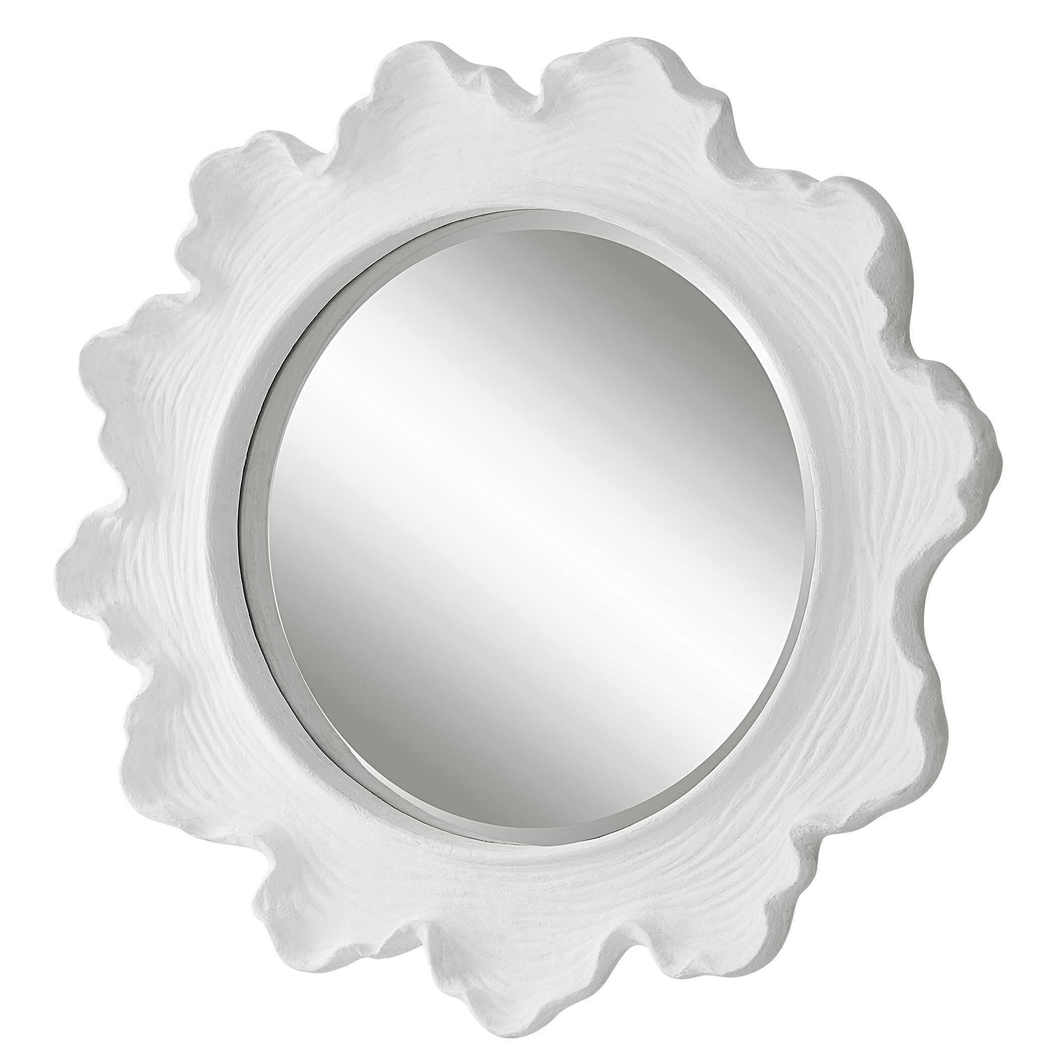 Uttermost Sea Coral Sea Coral White Round Mirror