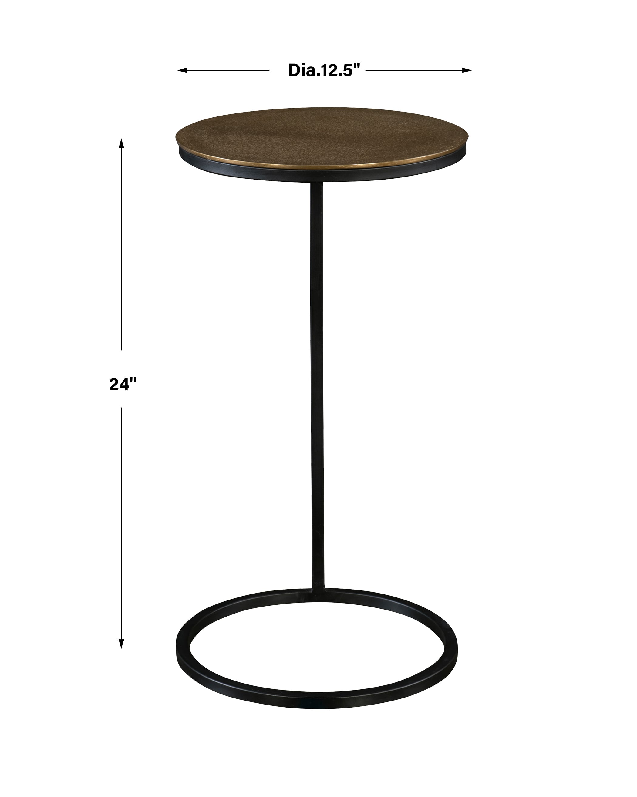 Uttermost Brunei Round Accent Table with Plated Antique Top