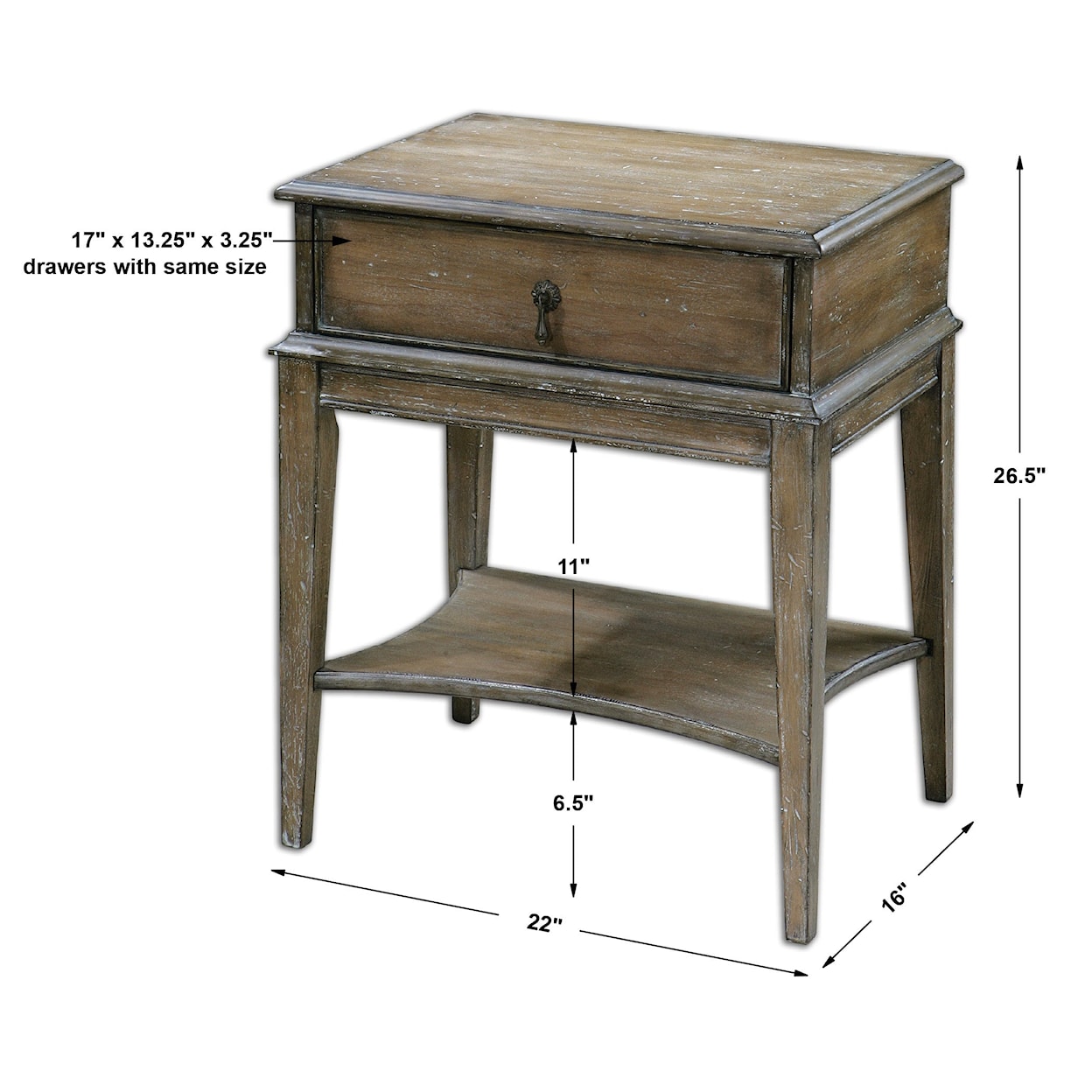 Uttermost Accent Furniture - Occasional Tables Hanford Weathered Accent Table