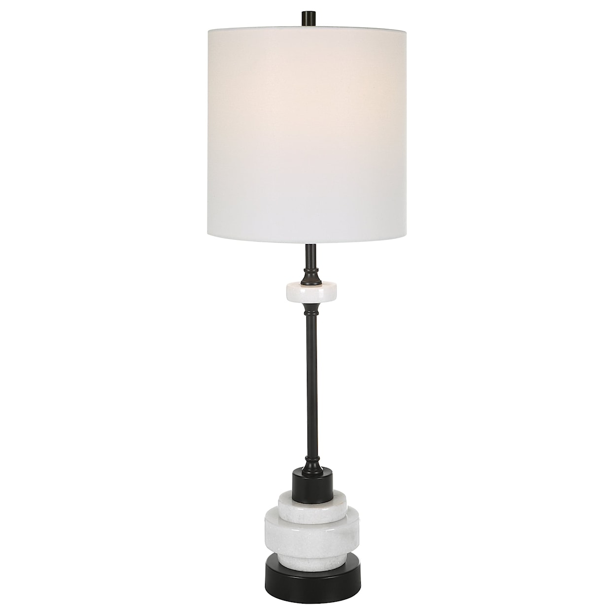 Uttermost Alliance Buffet Table Lamp with White Lamp Shade