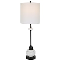 Traditional Buffet Table Lamp with White Lamp Shade