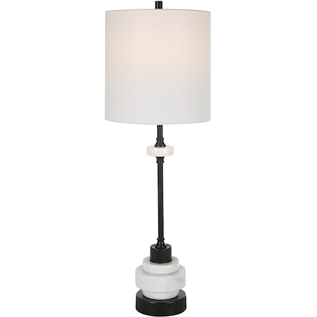 Buffet Table Lamp with White Lamp Shade