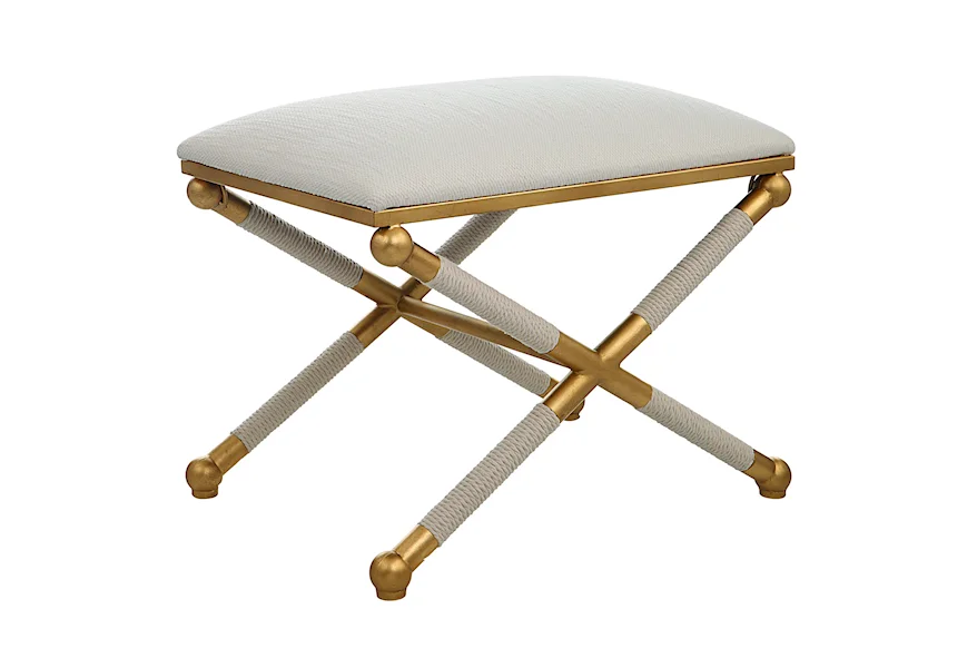 Socialite Socialite White Small Bench by Uttermost at Esprit Decor Home Furnishings