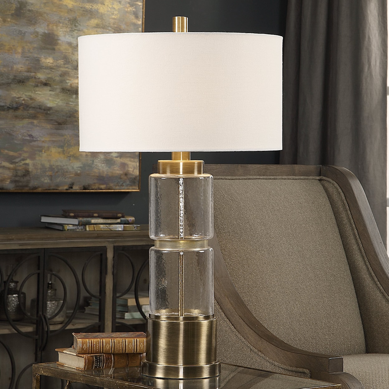 Uttermost Table Lamps Vaiga Glass Column Lamp