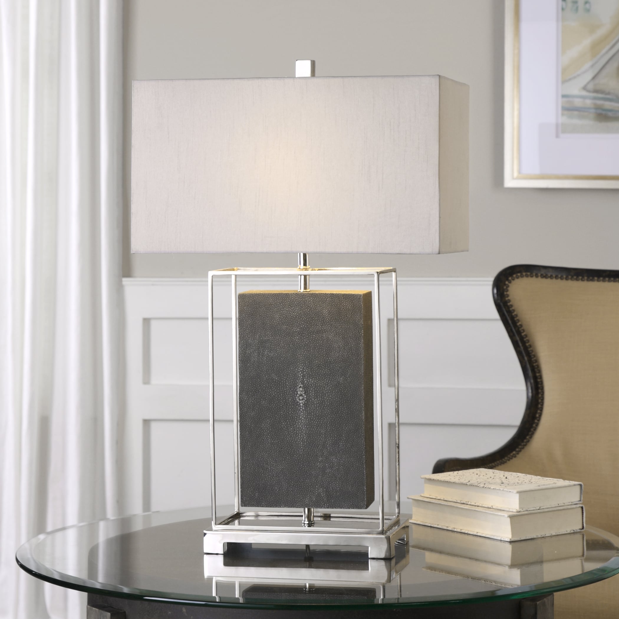 Sakana Gray Textured Table Lamp
