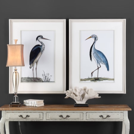 Shore Birds Framed Prints Set of 2