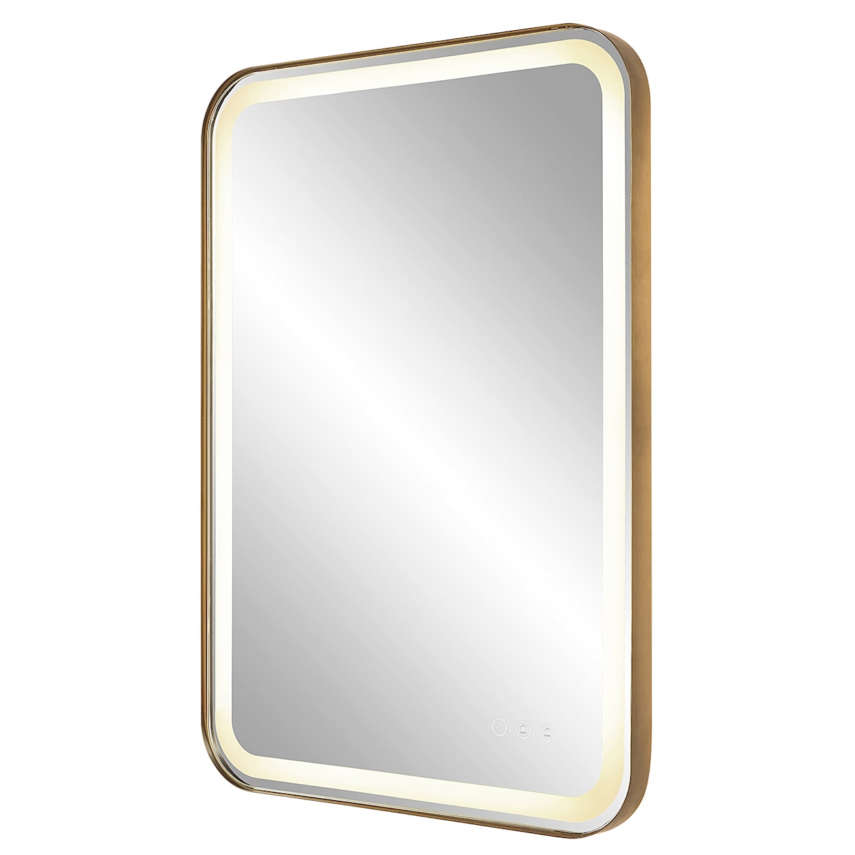 Uttermost Crofton Crofton Lighted Brass Vanity Mirror