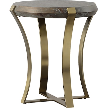 Unite Brass Leg Wood Side Table