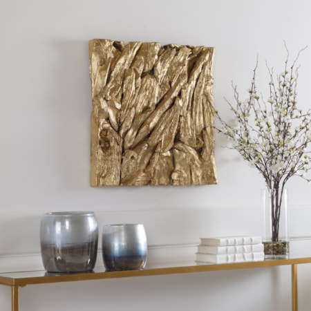 Rio Gold Wood Wall Décor