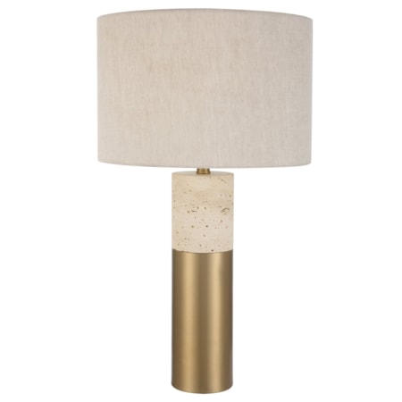 Gravitas Elegant Brass &amp; Stone Lamp