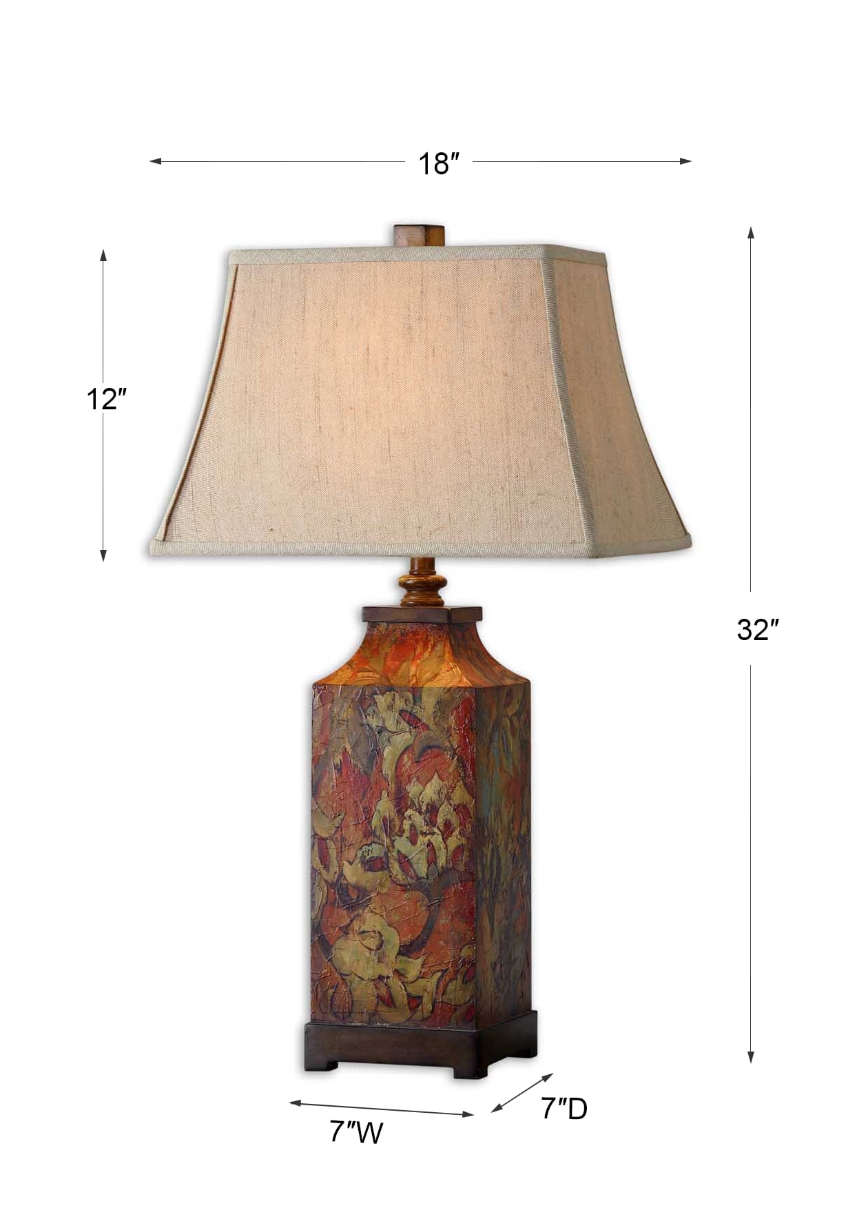 uttermost colorful flowers table lamp