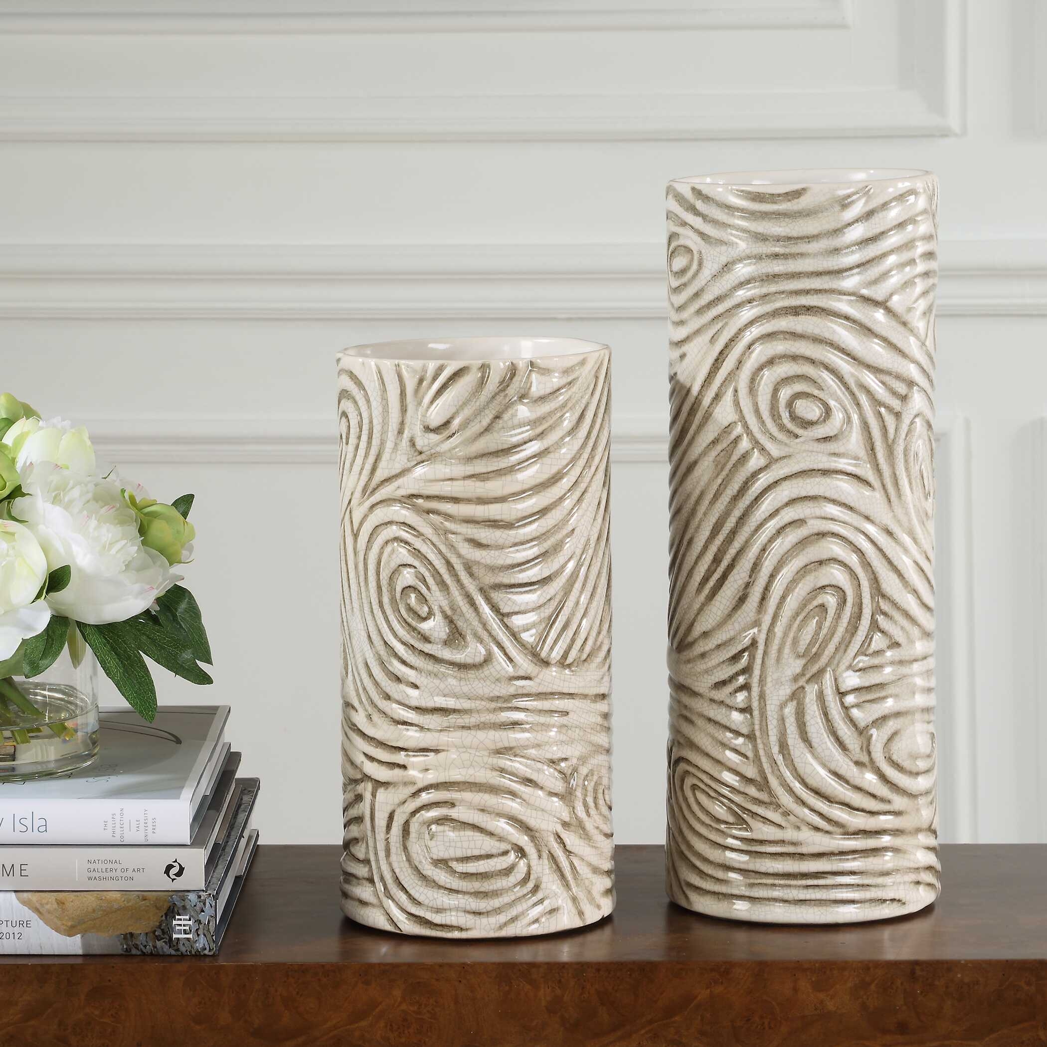 Timber Swirl Earth Tone Vases