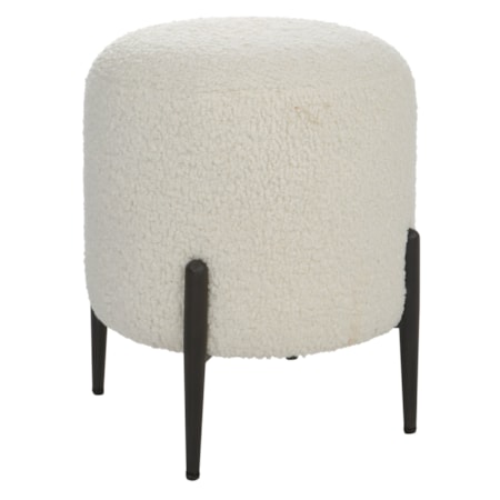 Arles White Shearling Ottoman