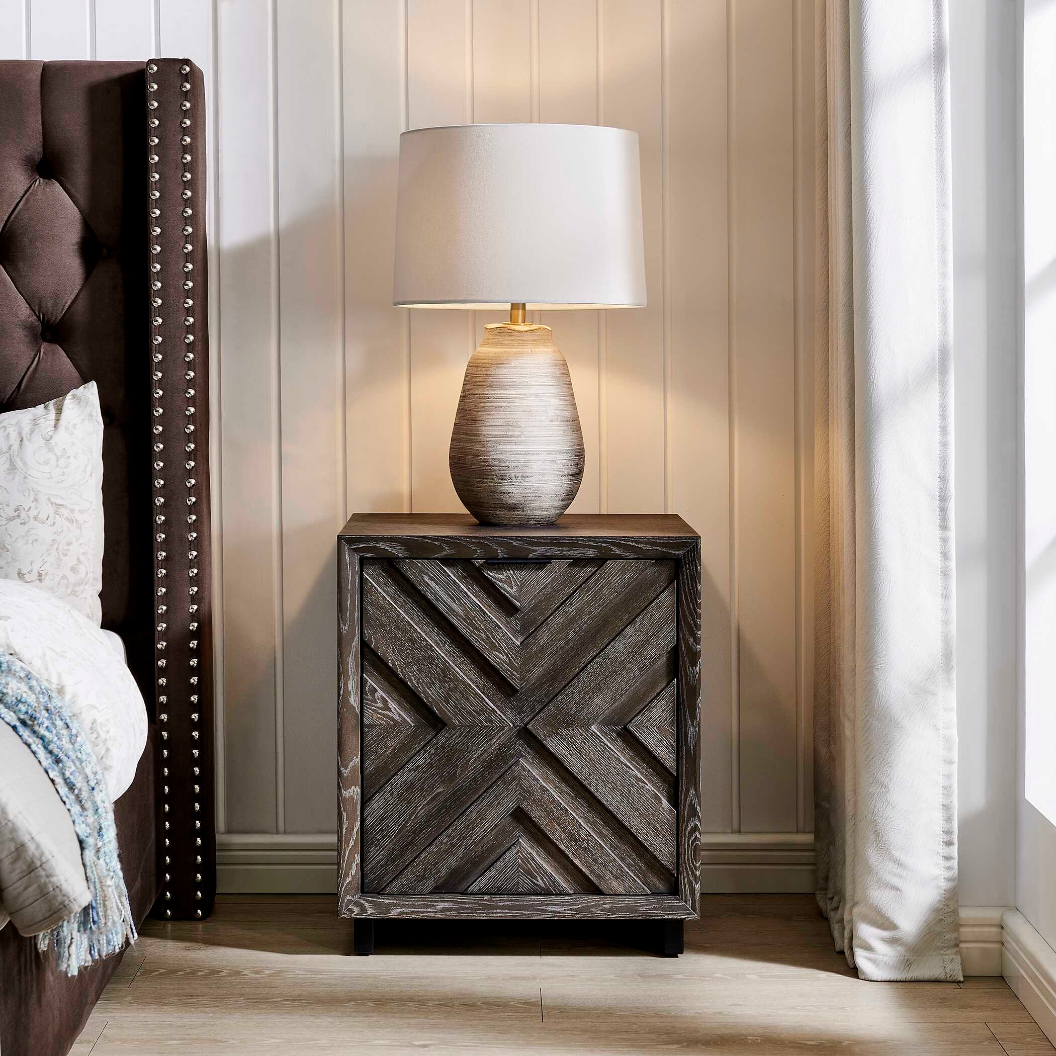 Uttermost Barrett Barrett Dark Charcoal Oak Cabinet